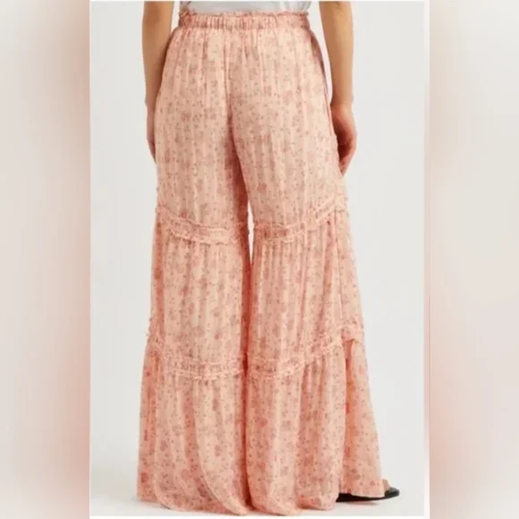 Free People Emmaline Wide Leg Tiered Floral Pants - Picture 4 of 8